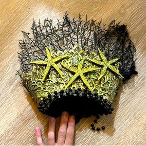Mermaid Gold Crown Seashell Starfish Headpiece Costume o/s